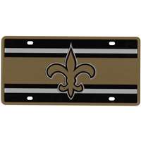 New Orleans Saints Full Color Super Stripe Inlay License Plate