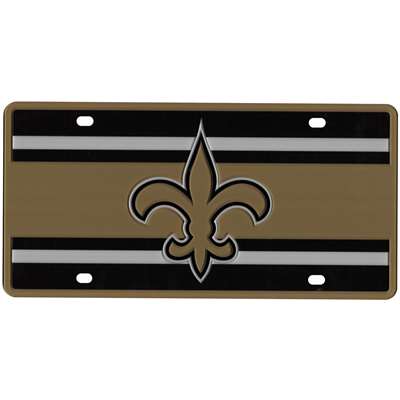 New Orleans Saints Full Color Super Stripe Inlay License Plate
