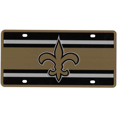 New Orleans Saints Full Color Super Stripe Inlay License Plate