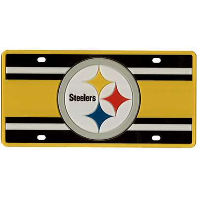 Pittsburgh Steelers Full Color Super Stripe Inlay License Plate