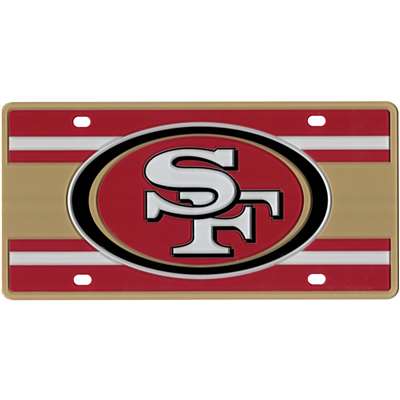 San Francisco 49ers Full Color Super Stripe Inlay License Plate