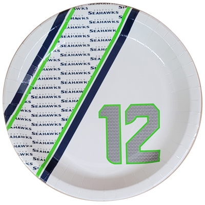 Seattle Seahawks Disposable Paper Plates - 20 Pack - 12th Fan