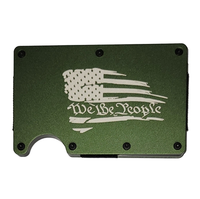 Army Green Aluminum RFID Cardholder - We the Peopl