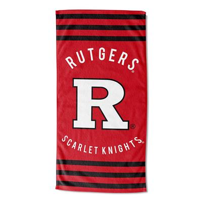 Rutgers Scarlet Knights Stripes Beach Towel