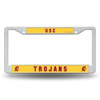 USC Trojans White Plastic License Plate Frame