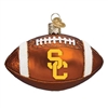 USC Trojans Glass Christmas Ornament - Football