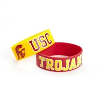 USC Trojans Wide Rubber Wristband - 2 Pack