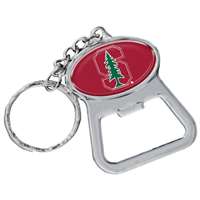 Stanford Cardinal Metal Key Chain And Bottle Opener W/domed Insert