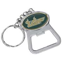 South Florida Bulls Metal Key Chain And Bottle Opener W/domed Insert