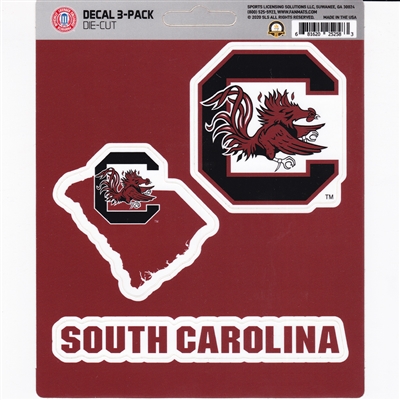 South Carolina Gamecocks Decals - 3 Pack