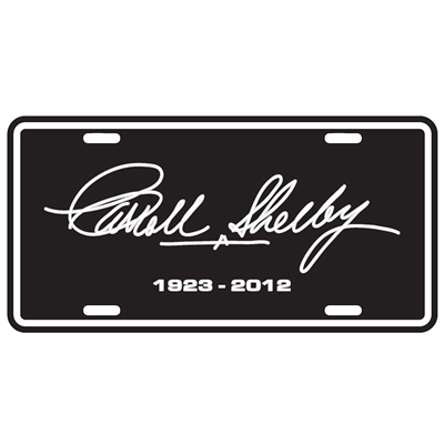 Carroll Shelby Aluminum License Plate - Autograph