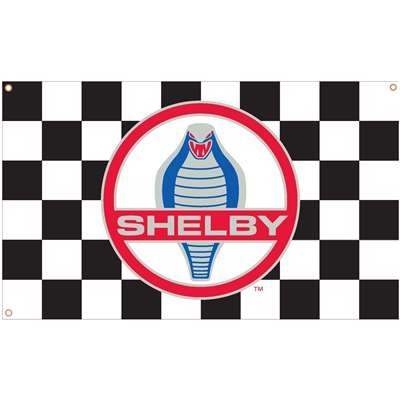 Carroll Shelby 3' x 5' Flag - Checkered - Colored Logo