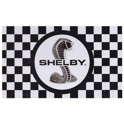 Carroll Shelby 3' x 5' Flag - Checkered - Black/White Logo