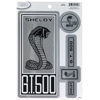 Carroll Shelby Metallic Sticker Sheet - 3 Stickers - Silver