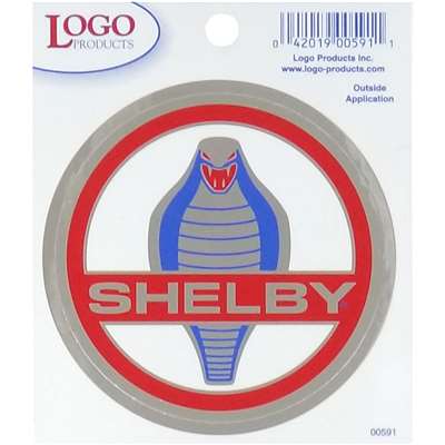 Carroll Shelby Cobra Round Metallic Sticker - Small