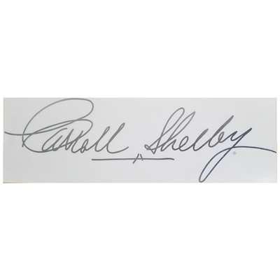 Carroll Shelby Metallic Silver Autograph Transfer Decal - Large