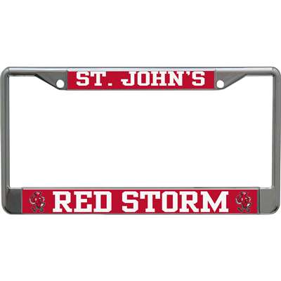 Saint John's Red Storm Metal License Plate Frame w/Domed Acrylic