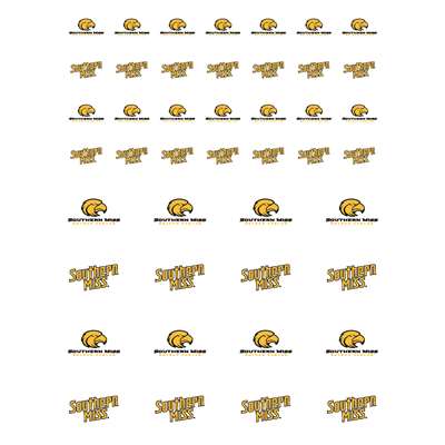 Southern Mississippi Golden Eagles Small Sticker Sheet - 2 Sheets