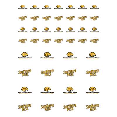Southern Mississippi Golden Eagles Small Sticker Sheet - 2 Sheets