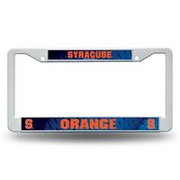 Syracuse Orange White Plastic License Plate Frame