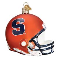 Syracuse Orange Glass Christmas Ornament - Football Helmet