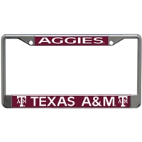 Texas A&M Aggies Metal License Plate Frame w/Domed Acrylic