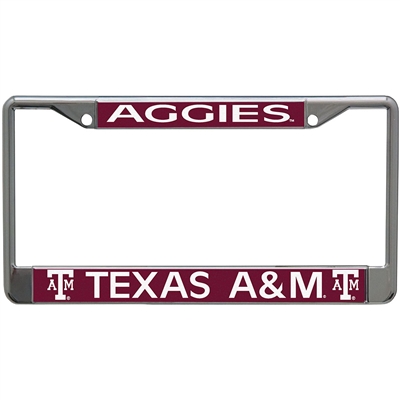 Texas A&M Aggies Metal License Plate Frame w/Domed Acrylic