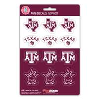 Texas A&M Aggies Mini Decals - 12 Pack