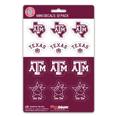 Texas A&M Aggies Mini Decals - 12 Pack