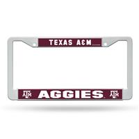 Texas A&M Aggies White Plastic License Plate Frame