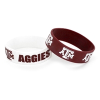 Texas A&M Aggies Wide Rubber Wristband - 2 Pack