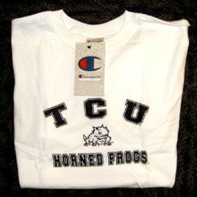 Texas Christian T-shirt - White With Mascot Script Print