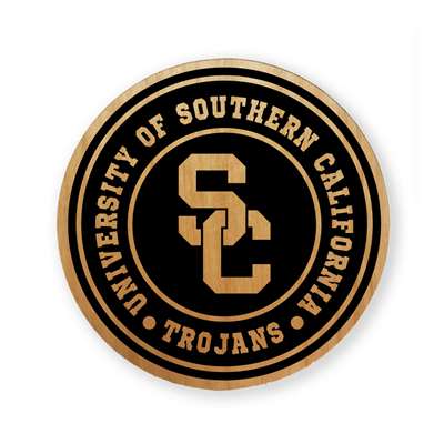 USC Trojans Alderwood Coasters - Set of 4
