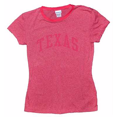 Texas T-shirt - Ladies Ringer By League - Dark Pink