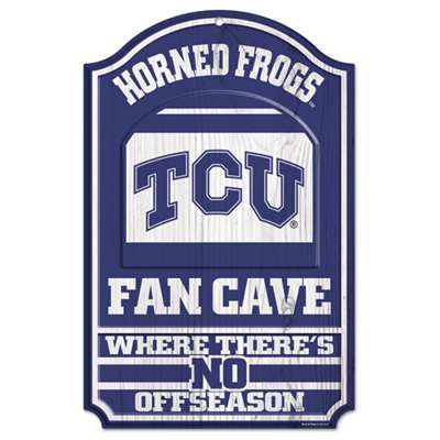 TCU Horned Frogs Fan Cave Wood Sign