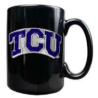 TCU Horned Frogs 15oz Black Ceramic Mug