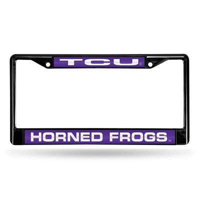 TCU Horned Frogs Inlaid Acrylic Black License Plate Frame