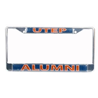 Texas El Paso Miners Alumni Metal License Plate Frame W/domed Insert