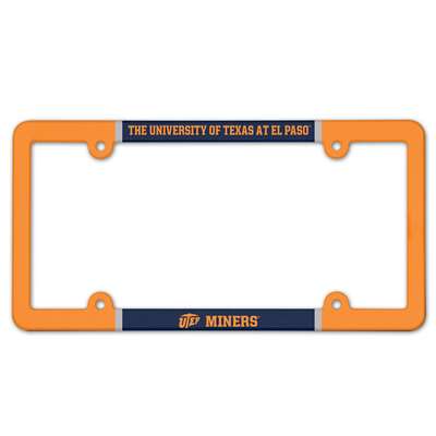 UTEP Miners Plastic License Plate Frame
