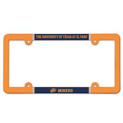 UTEP Miners Plastic License Plate Frame