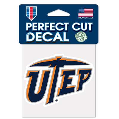 UTEP Miners Full Color Die Cut Decal - 4" X 4"