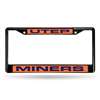 UTep Miners Inlaid Acrylic Black License Plate Frame