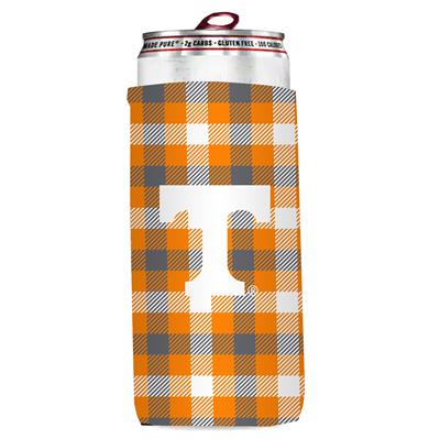 Tennessee Volunteers Plaid Slim Coozie