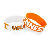 Tennessee Volunteers Wide Rubber Wristband - 2 Pac