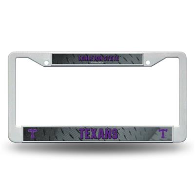 Tarleton State Texans White Plastic License Plate Frame