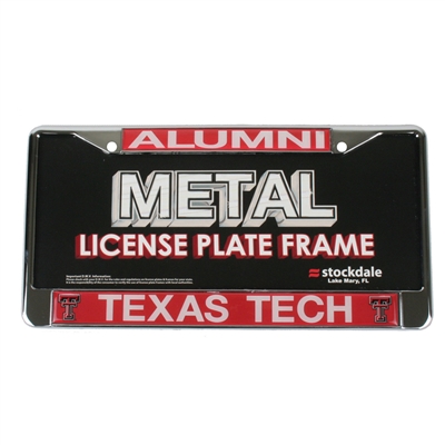 Texas Tech Red Raider Alumni Metal License Plate Frame W/domed Insert