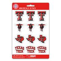 Texas Tech Red Raiders Mini Decals - 12 Pack