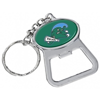 Tulane Green Wave Metal Key Chain And Bottle Opener W/domed Insert