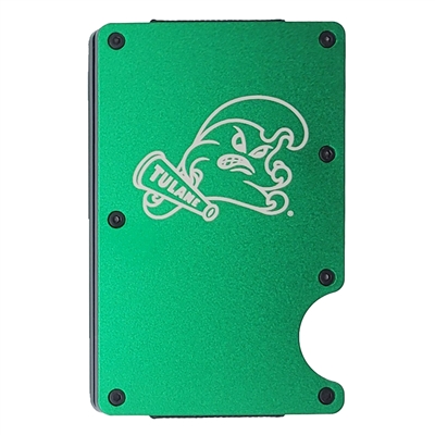 Tulane Green Wave Aluminum RFID Cardholder - Green