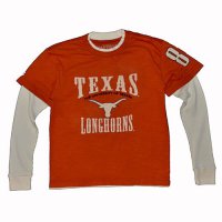 Texas Longhorns Youth Double-layer Thermal L/s Tee By Colosseum